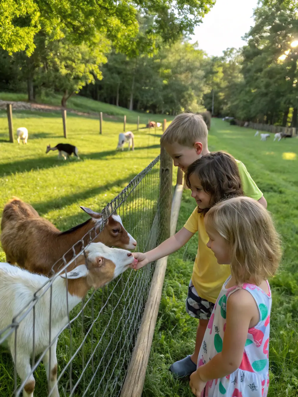 A group of children laughing while petting a horse at a CAVAL 'AUNIS' community engagement event, showcasing the joy and accessibility of equestrian activities.