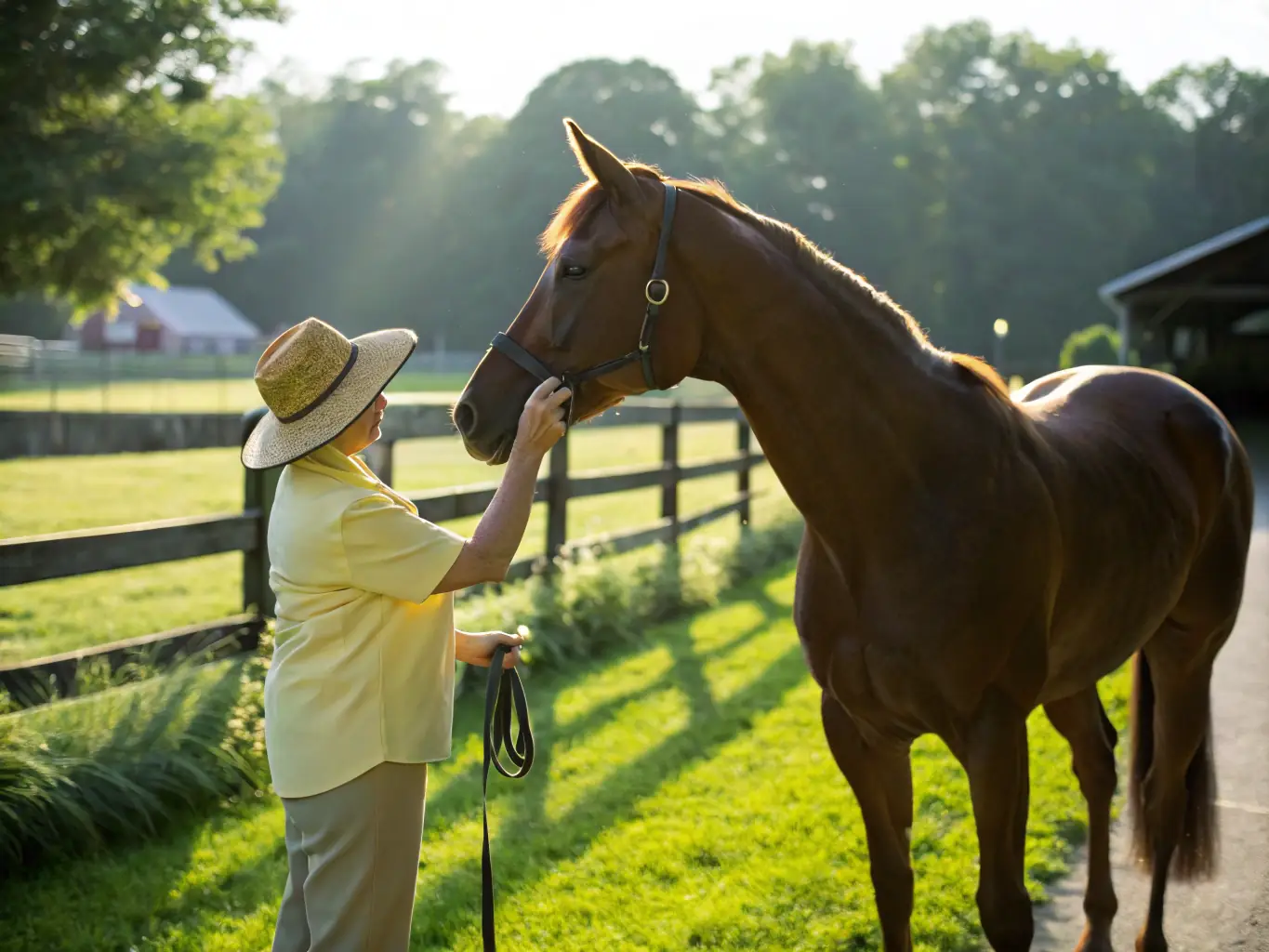 A volunteer assisting with horse care at a CAVAL 'AUNIS' event, demonstrating dedication and support.
